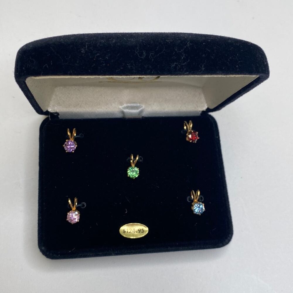 House of Nikolas Colorful 5 Pendant Jewelry Set NWT OS 1 CT CZ Vintage